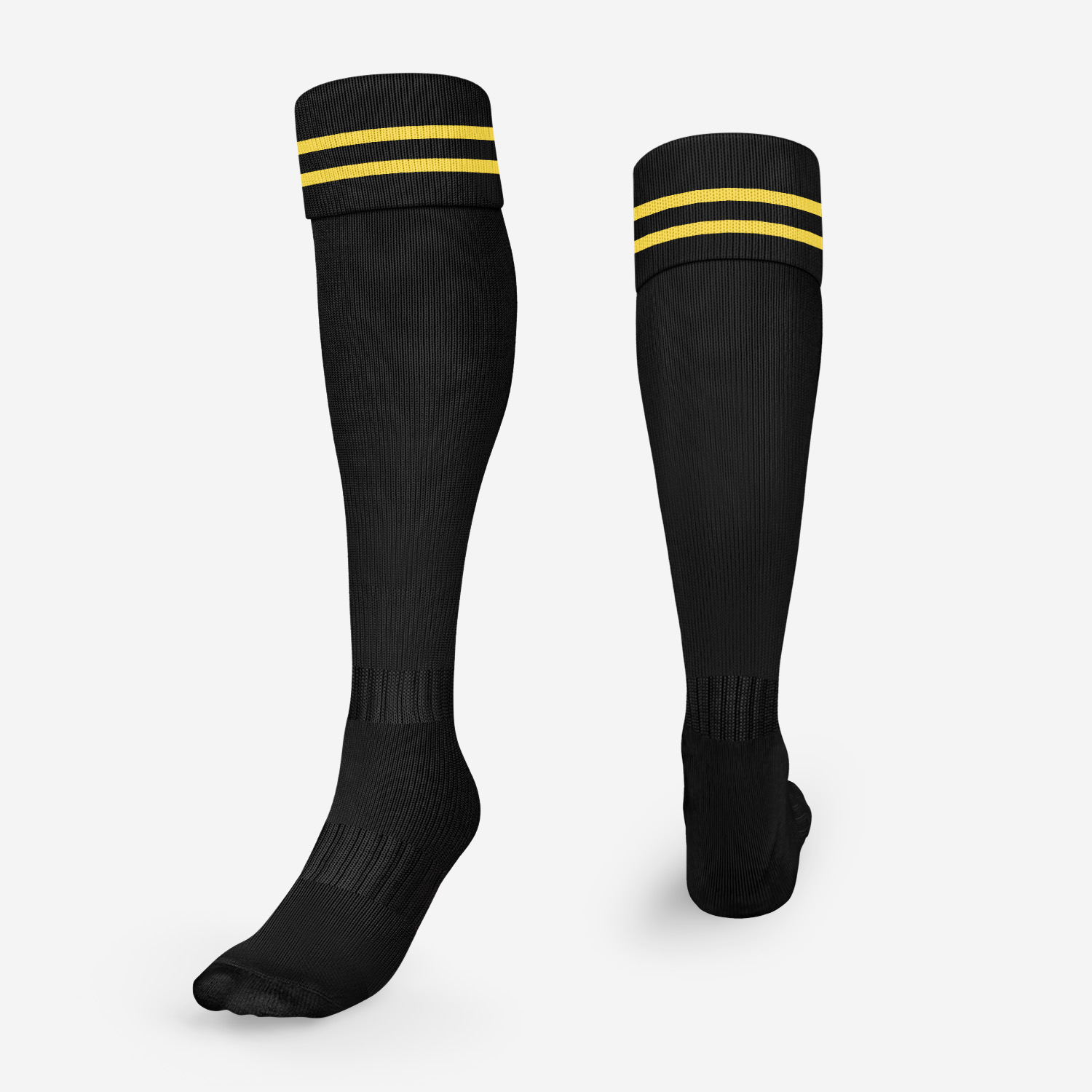 Black/Gold Striped Football Socks