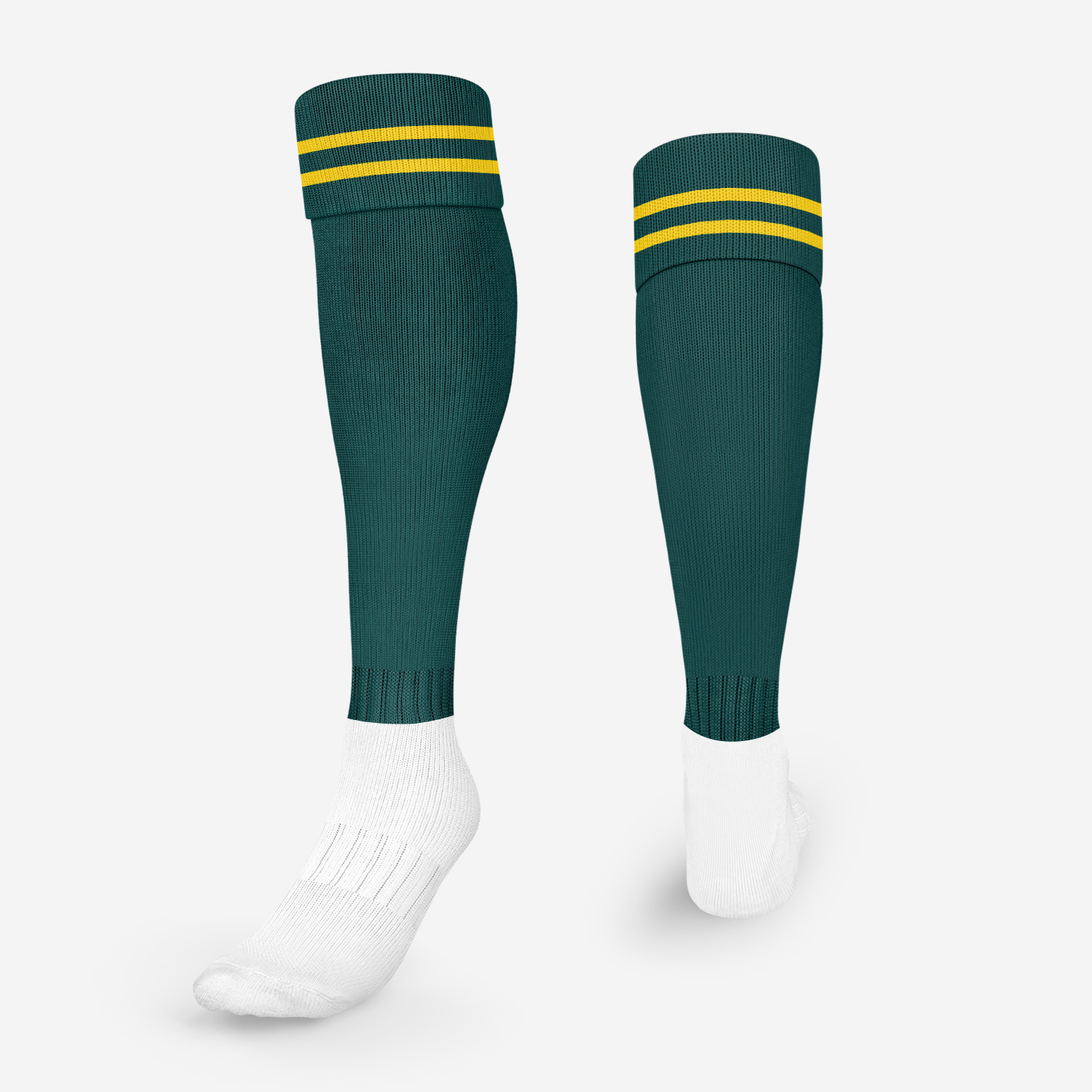 Bottle/Gold Striped Football Socks