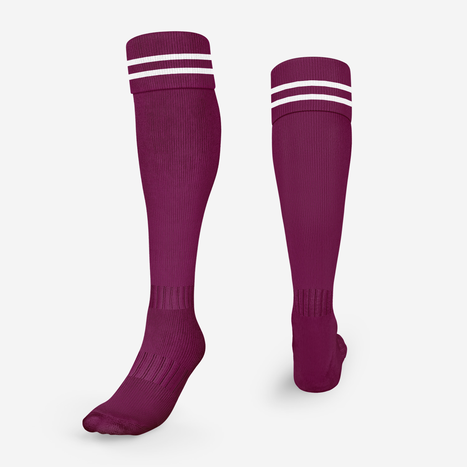 Maroon/2 White SS Football Socks