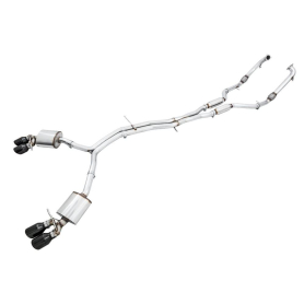 AWE Audi B9 S4 Touring Edition Exhaust - Non-Resonated (Black 102mm Tips)