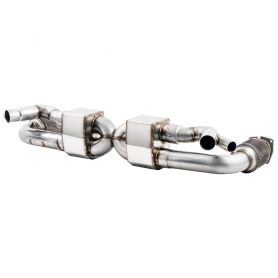 AWE Performance Exhaust and High-Flow Cat Sections for Porsche 991 Turbo - Stock Tips