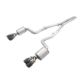 AWE 2017+ Challenger 5.7 Touring Edition Exhaust - Non-Resonated - Diamond Black Quad Tips