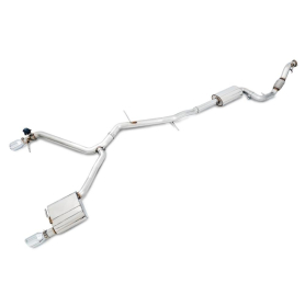 AWE Audi B9 A4 SwitchPath Exhaust Dual Outlet - Chrome Silver Tips (Includes DP and Remote)