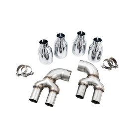 AWE 2019+ BMW M340i (G20) OE-Config-To-Quad Tip Conversion Kit - Chrome Silver Tip