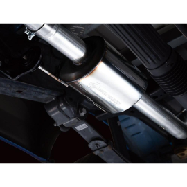 AWE 0FG Dual Side Exit Exhaust for 2021+ Ford F-150 - 4.5" Chrome Silver Tips