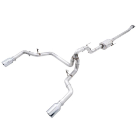 AWE 0FG Dual Split Rear Exhaust for 2021+ Ford F-150 - 5" Chrome Silver Tips