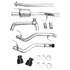 AWE 0FG Non-Resonated Catback for 2021+ Ford F-150 Tremor - Diamond Black Tips