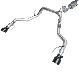 AWE 0FG Resonated Catback for 2021+ Ford F-150 Tremor - Diamond Black Tips