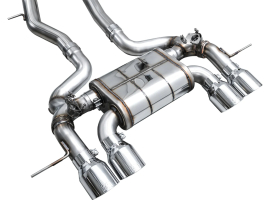 AWE Track Edition Exhaust for BMW G87 M2 - Chrome Silver Tips
