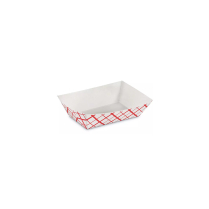 #37 0.37lb Basket Weave White/Red Food Tray 1000/cs