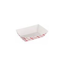 #50 0.5lb Basket Weave White/Red Food Tray 1000/cs