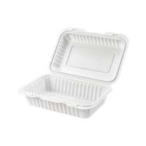 PP White Hinged Container with vent 9x6x2.8'' 150pcs/cs