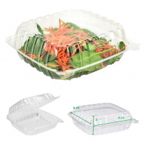 Anti-fog Clear Hinged PET Container 8x8x3" 200/cs