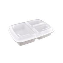 LRR 33oz 3-Comp White Rectangle Container 150set/cs