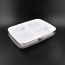 LRR 33oz 3-Compartment White Rectangle Meal Prep Containers (150/cs)