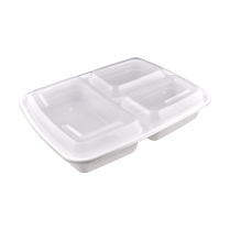 LRR 39oz 3-Comp (DT339) White Rectangle Container 150set/cs