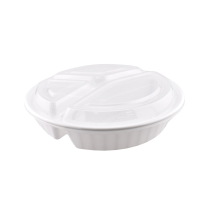 LRR 48oz 3-Comp White Round Container 150set/cs