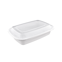 LRR 28oz (T28) White Rectangle Container 150set/cs