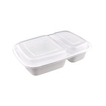 LRR 32oz 2-Comp (DT32) White Rectangle Container 150set/cs