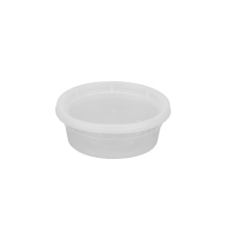 8oz Semi-Clear Plastic Container with vent Lids 250sets/cs