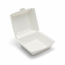 White Hinged Paper Hamburger Box 9x9x6.6cm 800/cs