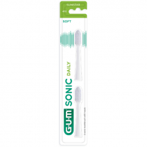 GUM SONIC DAILY TOOTHBRUSH HEAD WHITE 2PCS