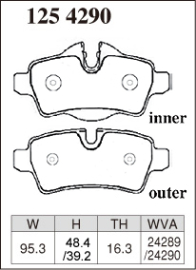 Dixcel Type ES Brake Pads - Mini Cooper S JCW R56 R57 R58 R59/Clubman S JCW R55/Coupe S JCW (Rear)