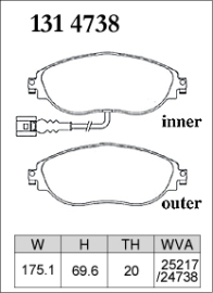 Dixcel Type ES Brake Pads - VW Golf GTI Mk7, Mk8/Golf R Mk7/Audi S3 8V (Front)