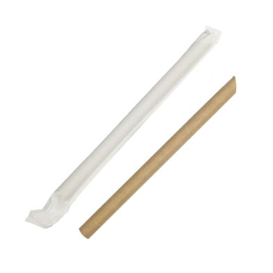 9" Kraft Paper Straw 12mm Individually Wrapped