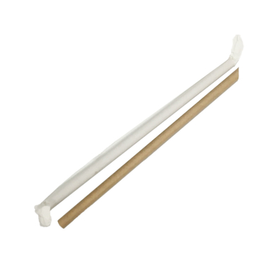 9" Kraft Paper Straw 8mm Individually Wrapped