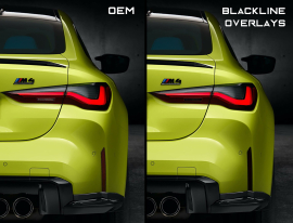 Goldenwrench Supply BMW M3 / M4 Competition 2021+ (G80/G82) BLACKLINE Rear Reflector Overlay Kit