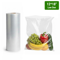12x18" Low Den Produce Roll Bag 25mic 4rolls/cs