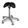 SALLI CHIN SADDLE CHAIR WITH TILT, MEDIUM, BLACK LEATHER 001