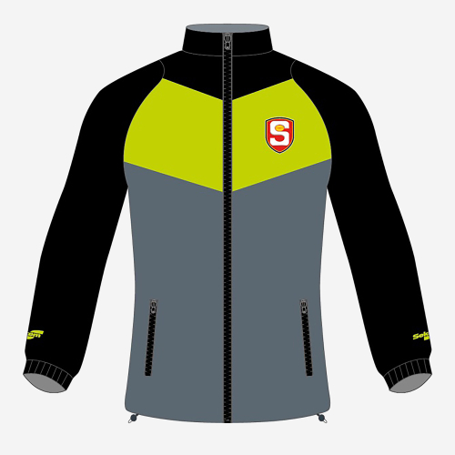 SANFL Senior High Performance Jacket in grey, black and lime green