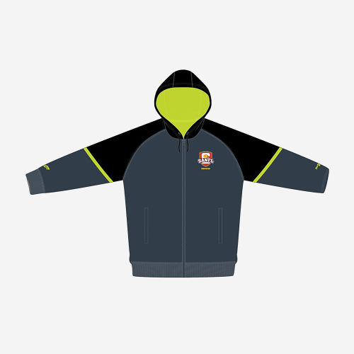 SANFL Umpiring Hoodie in grey, black and lime green