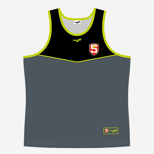 SANFL Senior Umpiring Training Singlet in grey, black and lime green