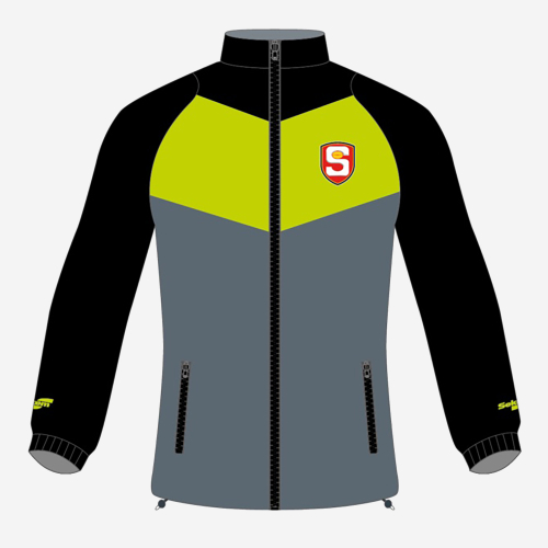 SANFL Senior High Performance Jacket in grey, black and lime green