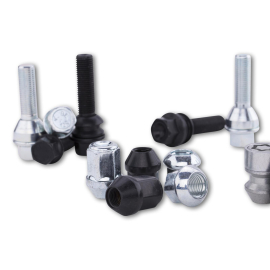 Wheel nut anti-theft-protection M12x1.5 taper 60&Acirc;&deg; open WS 19 silver (2 nuts +