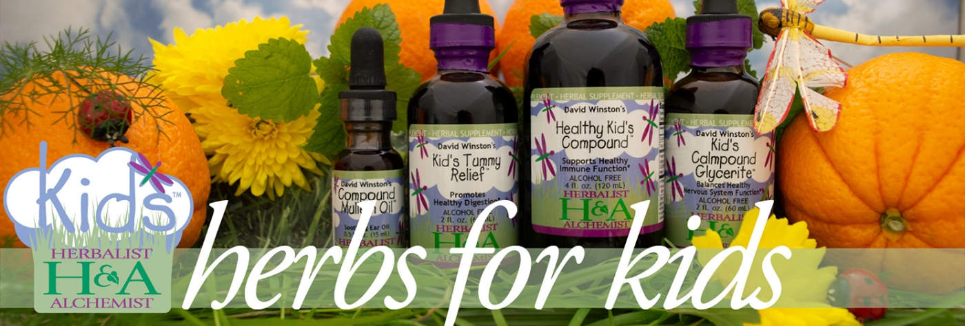 herbalist and alchemist herbal products for kids with botanicals flowers ladybug dandelion infused