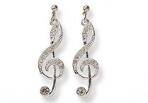 RHINESTONE CLEF EARRINGS