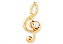 CLEF & RHINESTONE LAPEL PIN