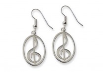 MUSIC EARRINGS Silver Clef