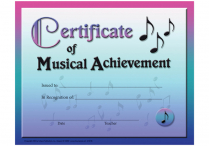 CERTIFICATE OF MUSICAL ACHIEVEMENT