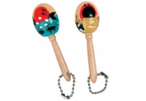 WOODEN MARACA KEYCHAINS Pkg/12