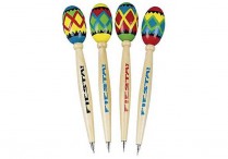 WOODEN "FIESTA!" MARACA PEN Pkg/12