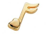 GOLD HEART/ NOTE PIN