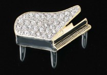 RHINESTONE PIN Grand Piano