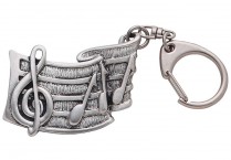PEWTER KEYRING Music Notes