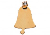 BELL WITH RHINESTONE TACK PIN