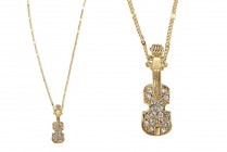 RHINESTONE VIOLIN NECKLACE